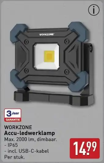 ALDI Workzone Accu-ledwerklamp aanbieding