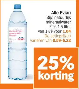 Albert Heijn Alle Evian aanbieding