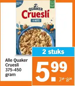 Albert Heijn Alle Quaker Cruesli aanbieding