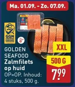 ALDI Golden seafood Zalmfilets op huid aanbieding