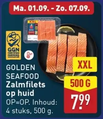 ALDI Golden seafood Zalmfilets op huid aanbieding