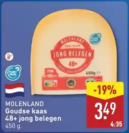 ALDI Molenland Goudse kaas 48+ jong belegen aanbieding