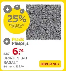 Praxis GRIND NERO BASALT 8-11 mm. 25 kilo. aanbieding