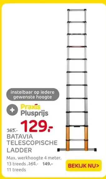 Praxis BATAVIA TELESCOPISCHE LADDER aanbieding