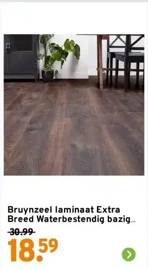 GAMMA Bruynzeel laminaat Extra Breed Waterbestendig bazig bruin aanbieding