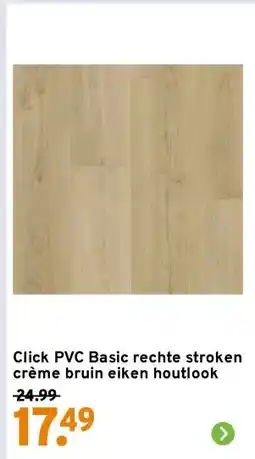GAMMA Click PVC Basic rechte stroken crème bruin eiken houtlook aanbieding