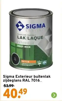 GAMMA Sigma Exterieur buitenlak zijdeglans RAL 7016 antracietgrijs 750 ml aanbieding
