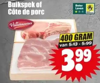 Dirk Buikspek of Côte de porc aanbieding