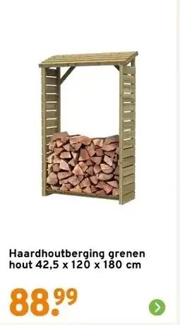 GAMMA Haardhoutberging grenen hout 42,5 x 120 x 180 cm aanbieding