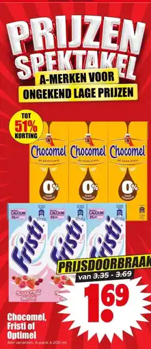 Dirk Chocomel, Fristi of Optimel aanbieding