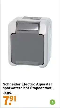 GAMMA Schneider Electric Aquastar spatwaterdicht Stopcontact Enkel RA aanbieding