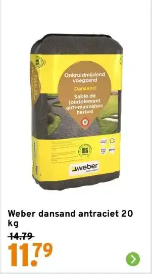 GAMMA Weber dansand antraciet 20 kg aanbieding