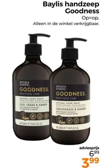 Trekpleister Baylis handzeep Goodness aanbieding
