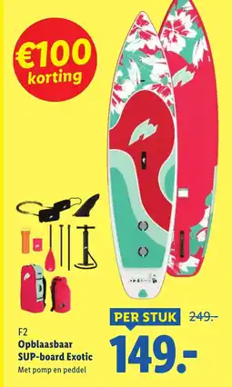 Lidl F2 Opblaasbaar SUP-board Exotic aanbieding