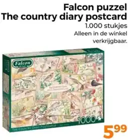 Trekpleister Falcon puzzel The country diary postcard aanbieding