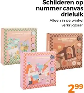 Trekpleister Schilderen op nummer canvas drieluik aanbieding