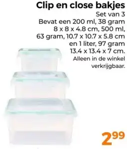 Trekpleister Clip en close bakjes aanbieding