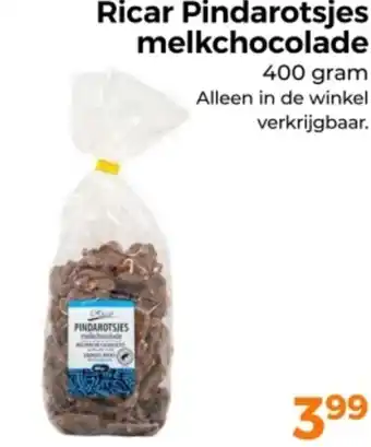 Trekpleister Ricar Pindarotsjes melkchocolade aanbieding