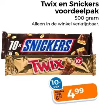 Trekpleister Twix en Snickers voordeelpak aanbieding