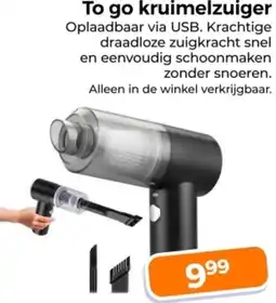 Trekpleister To go kruimelzuiger aanbieding