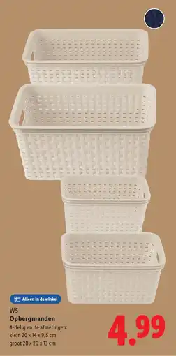 Lidl W5 Opbergmanden aanbieding