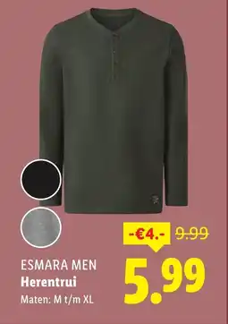 Lidl ESMARA MEN Herentrui aanbieding