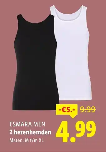 Lidl ESMARA MEN 2 herenhemden aanbieding