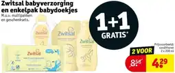 Kruidvat Zwitsal babyverzorging en enkelpak babydoekjes aanbieding