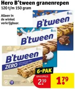 Kruidvat Hero B'tween granenrepen aanbieding
