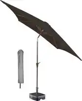 Praxis Kopu Altea Parasolset Vierkant 230x230 cm met Hoes - Charcoal aanbieding