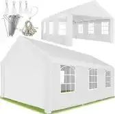 Praxis tectake - Tuinpaviljoen 6x4m met 4 zijwanden - kliksysteem - Wit aanbieding