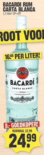 Super Dirck 3 BACARDI RUM CARTA BLANCA aanbieding