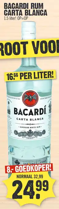 Super Dirck 3 BACARDI RUM CARTA BLANCA aanbieding
