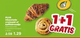 PLUS PLUS Chocolade croissant of koffiebroodje aanbieding