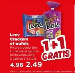PLUS Leev Crackers of wafels aanbieding