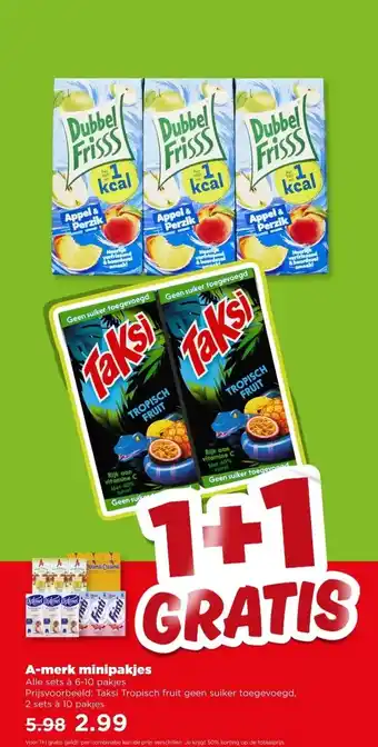 PLUS A-merk minipakjes aanbieding