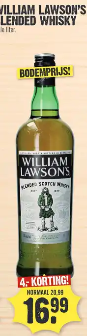 Super Dirck 3 WILLIAM LAWSON'S BLENDED WHISKY aanbieding