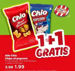 PLUS Alle Chio Chips of popcorn aanbieding