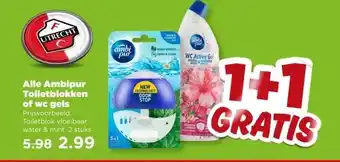 PLUS Alle Ambipur Toiletblokken of wc gels aanbieding
