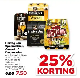 PLUS Hertog Jan Speciaalbier, Cornet of Desperados aanbieding