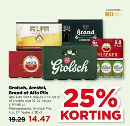 PLUS Grolsch, Amstel, Brand of Alfa Pils aanbieding