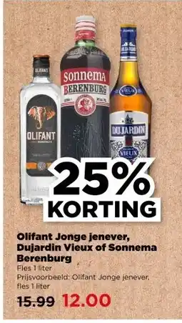PLUS Olifant Jonge jenever, Dujardin Vieux of Sonnema Berenburg aanbieding