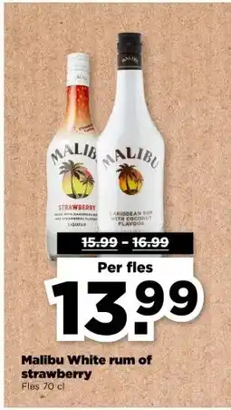 PLUS Malibu White rum of strawberry aanbieding