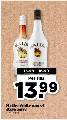 PLUS Malibu White rum of strawberry aanbieding