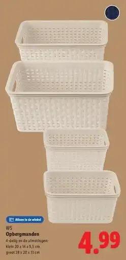 Lidl Opbergmanden aanbieding