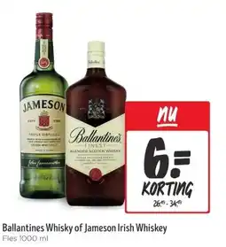 Jumbo Ballantines Whisky of Jameson Irish Whiskey aanbieding