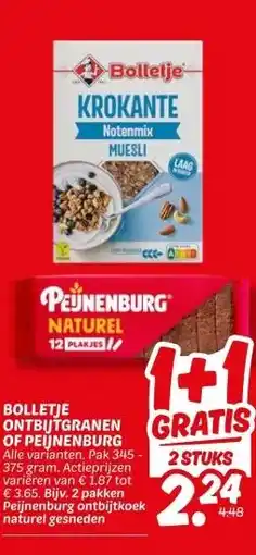 Dekamarkt BOLLETJE ONTBIJTGRANEN OF PEINENBURG aanbieding