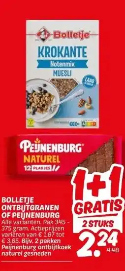 Dekamarkt BOLLETJE ONTBIJTGRANEN OF PEINENBURG aanbieding