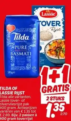 Dekamarkt TILDA OF LASSIE RIJST aanbieding