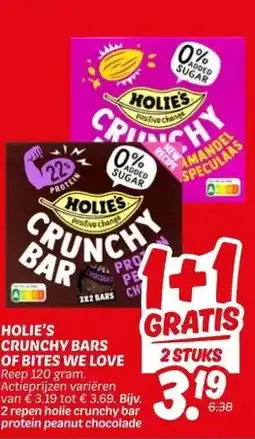 Dekamarkt HOLIE'S CRUNCHY BARS OF BITES WE LOVE aanbieding